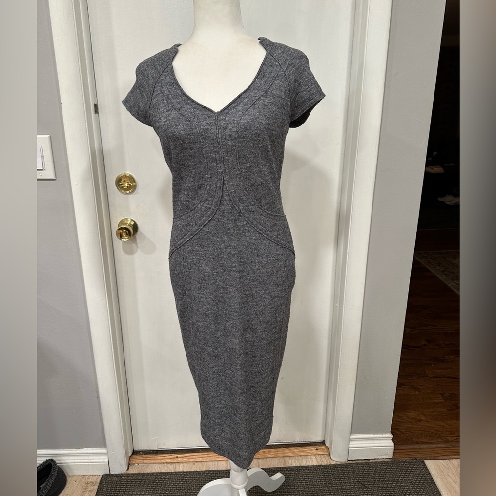 Banana Republic Charcoal BodyCon Sheath Dress Monogram NWT